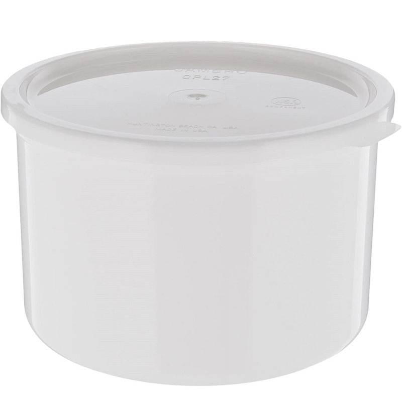 1.5 Qt. White Round Crock With Lid
