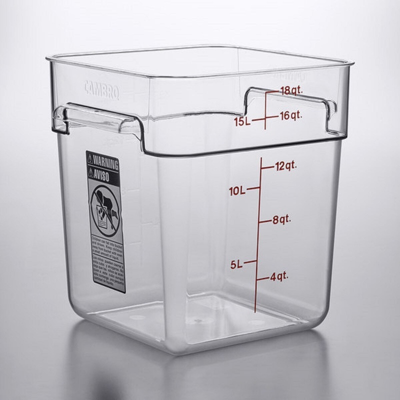 18 Qt. Clear Food Storage Container with Winter Rose Graduations