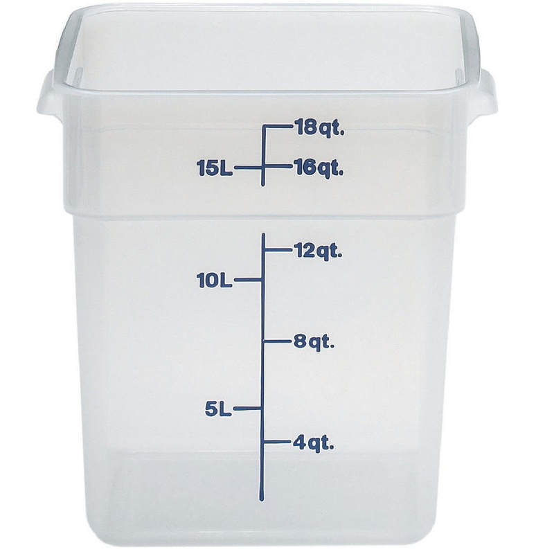 18 Qt. Square Translucent Food Container