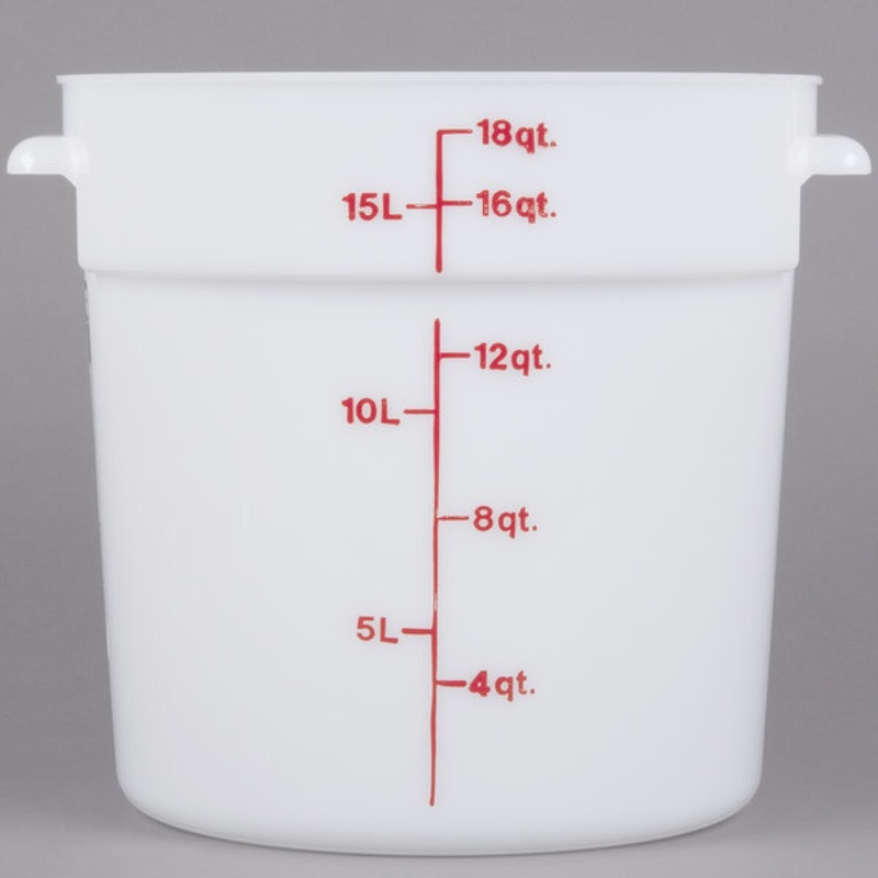 18 Qt White Round Food Container