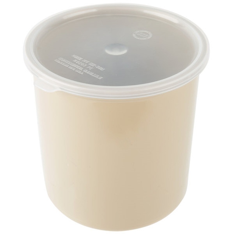 2.7 Qt. Beige Round Crock with Lid