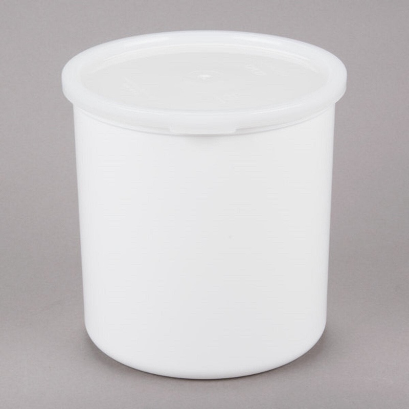 2.7 Qt. White Round Crock with Lid