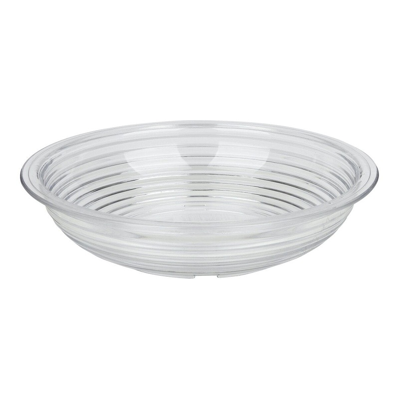 6 Clear Round Ribbed Bowl