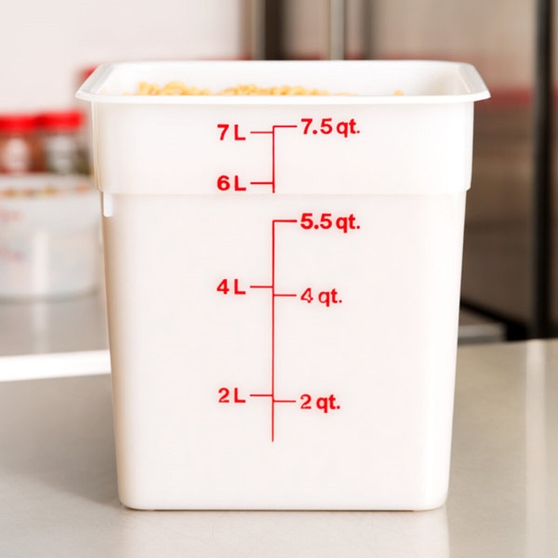 8 Qt. White Poly Food Storage Container