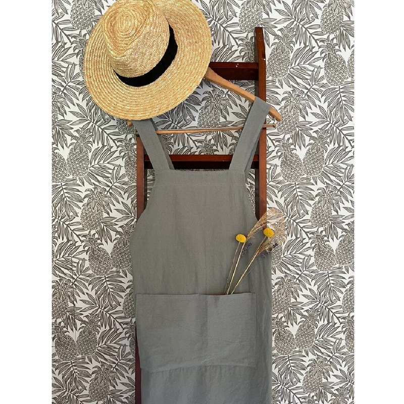 Cross Back Apron- Fog Grey