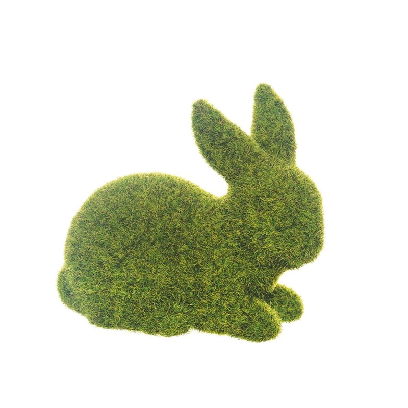 Flocked Bunny Figurine