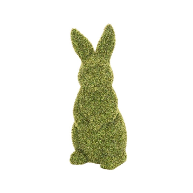 Flocked Standing Bunny Figurine