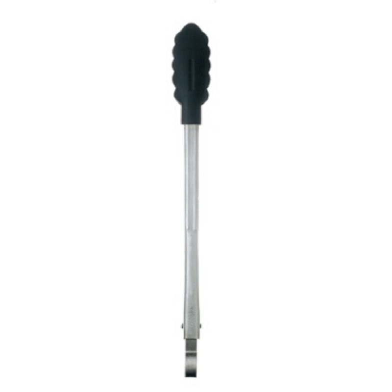 12 Black Silicone Utility Tongs