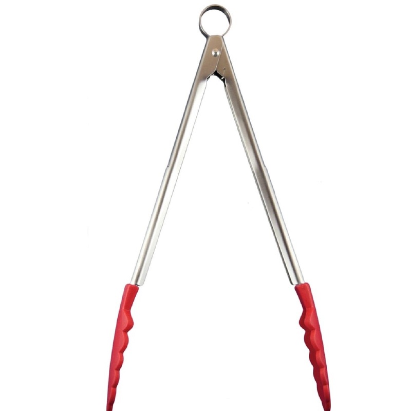 12 Red Silicone Tipped Locking Tongs