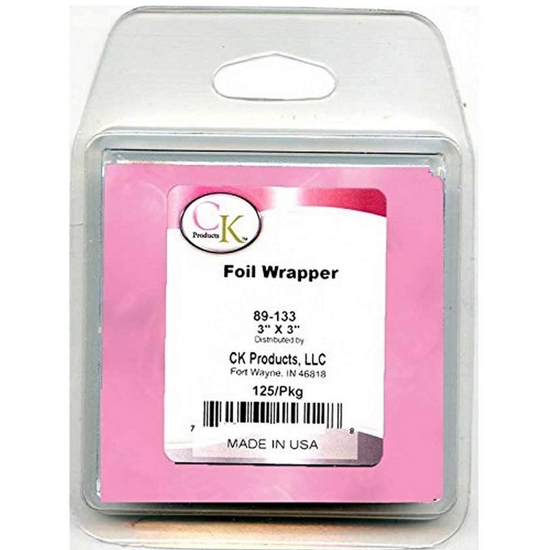 3 x 3 Pink Foil Candy Wraps