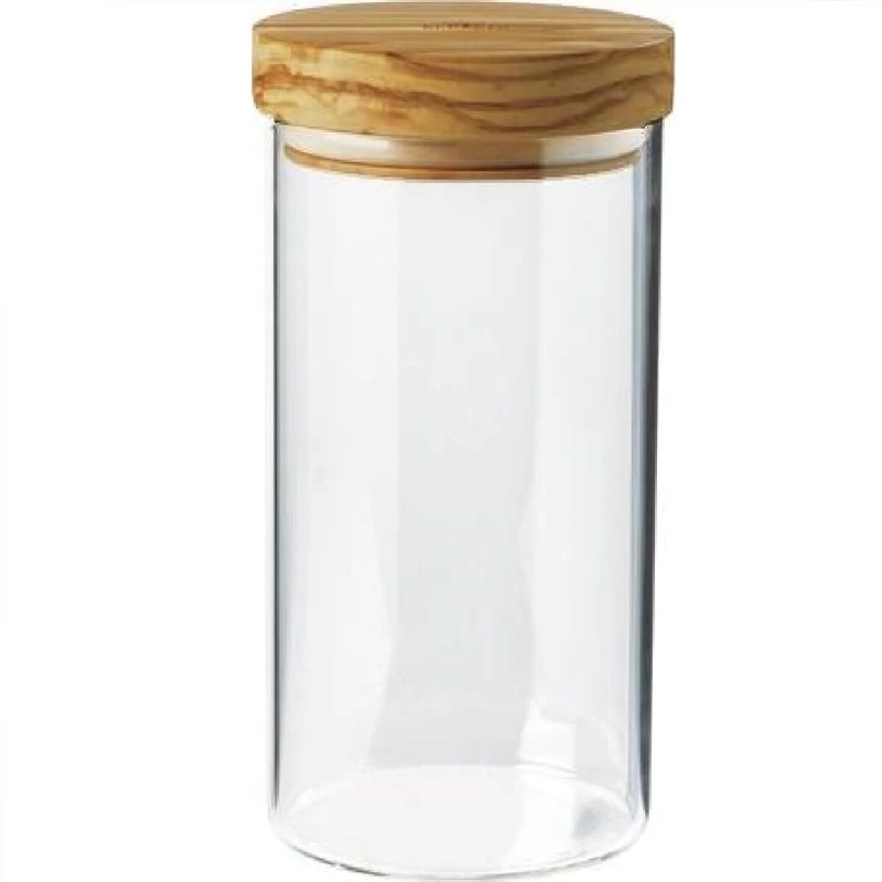 4 x 10 Olivewood Glass Jar with Lid