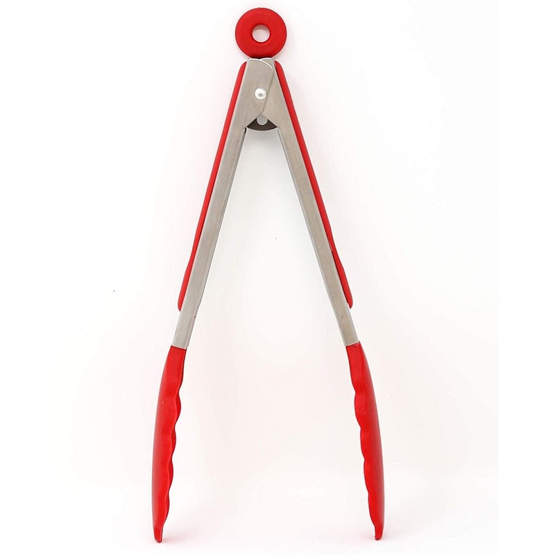 7 Red Piccolo Mini Silicone Tongs