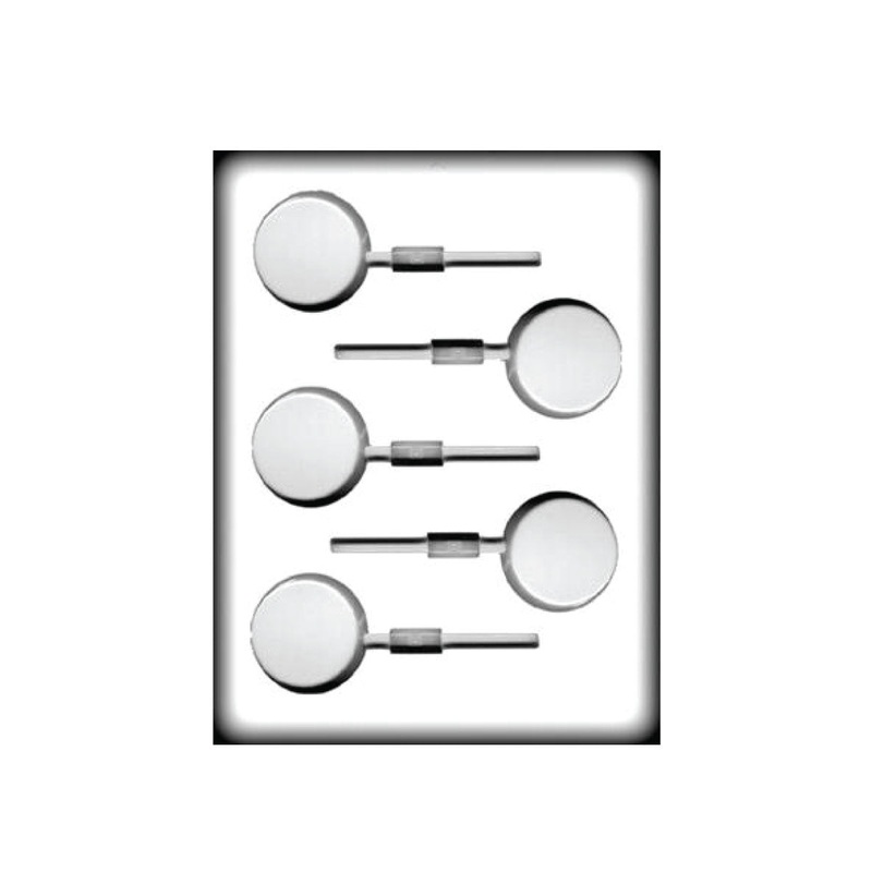 Flat Round 2 Sucker Hard Candy Mold