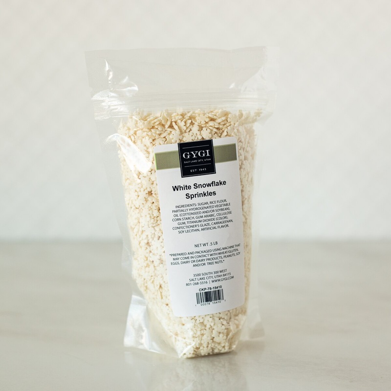 White Snowflake Sprinkles – 1/2 Lb