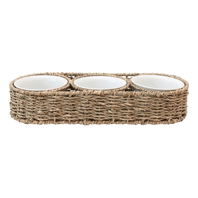 14.25 Woven Basket w/Bowls