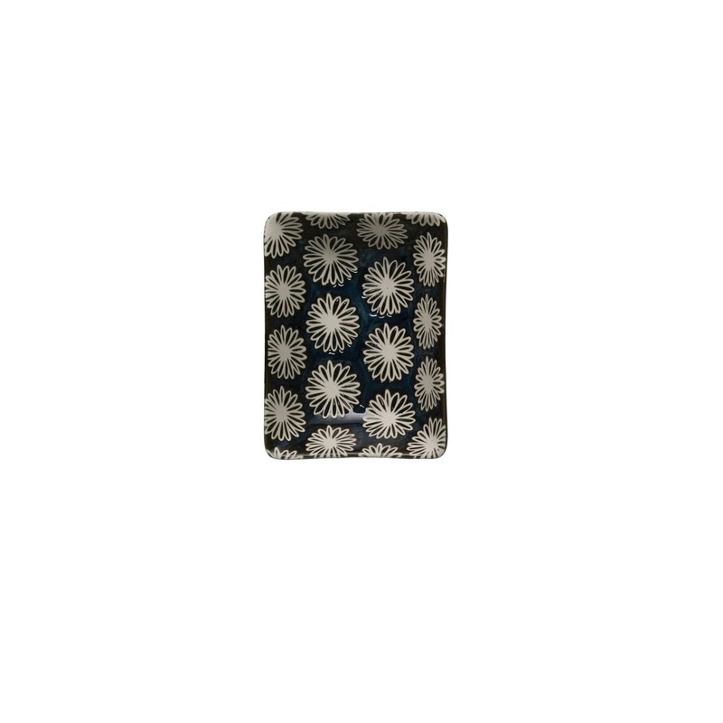 3/4L x 2-3/4W Stoneware Dish w/ Pattern