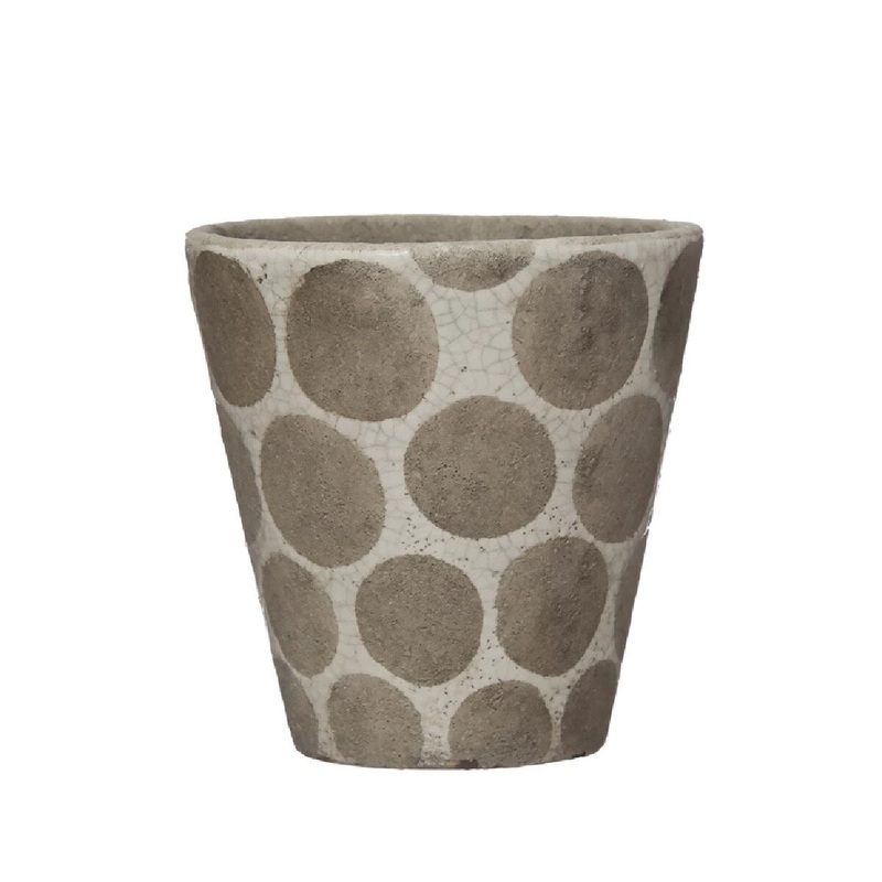 4-3/4 Terra-cotta Planter with Wax Relief Dots
