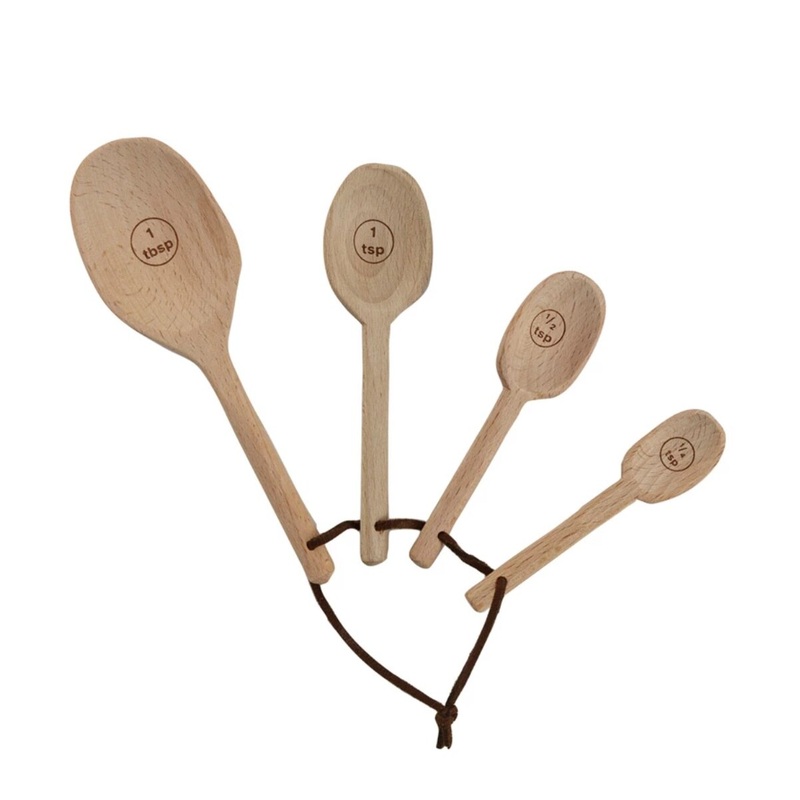 6L Beach Wood Measuring Spoons