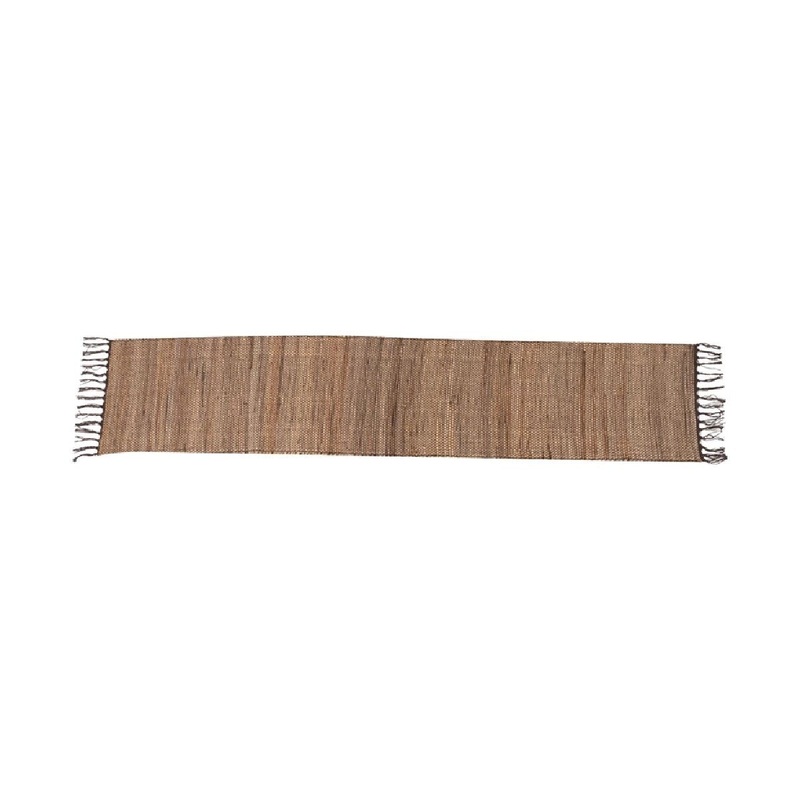 72 x 14 Woven Jute & Cotton Table Runner w/ Fringe
