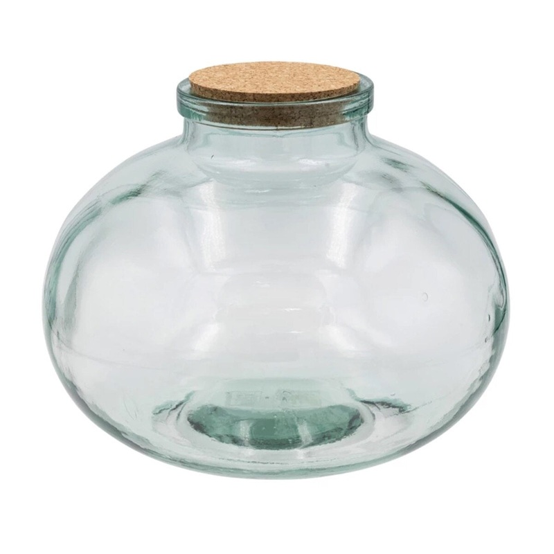 8 Quart Recycled Glass Jar w/ Cork Lid