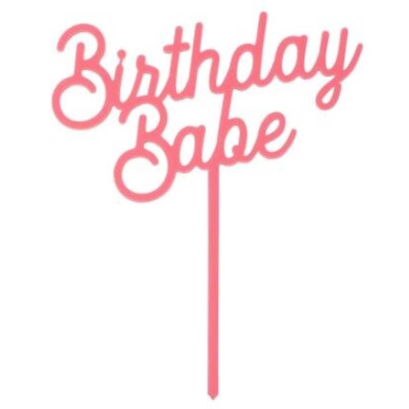 Birthday Babe Acrylic Cake Topper