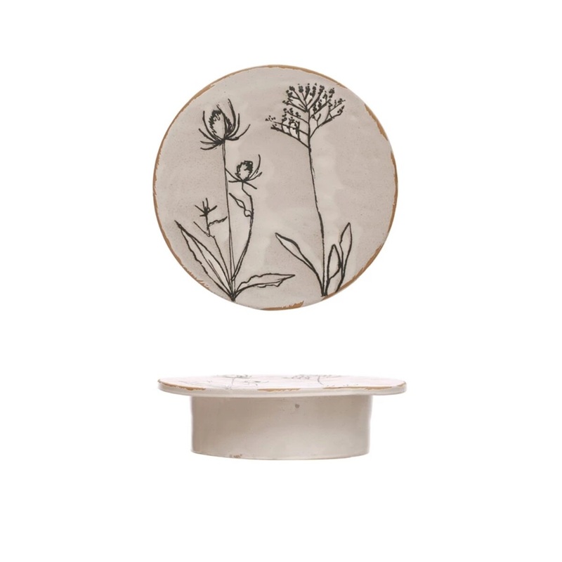 Debossed Pedestal w/ Flowers