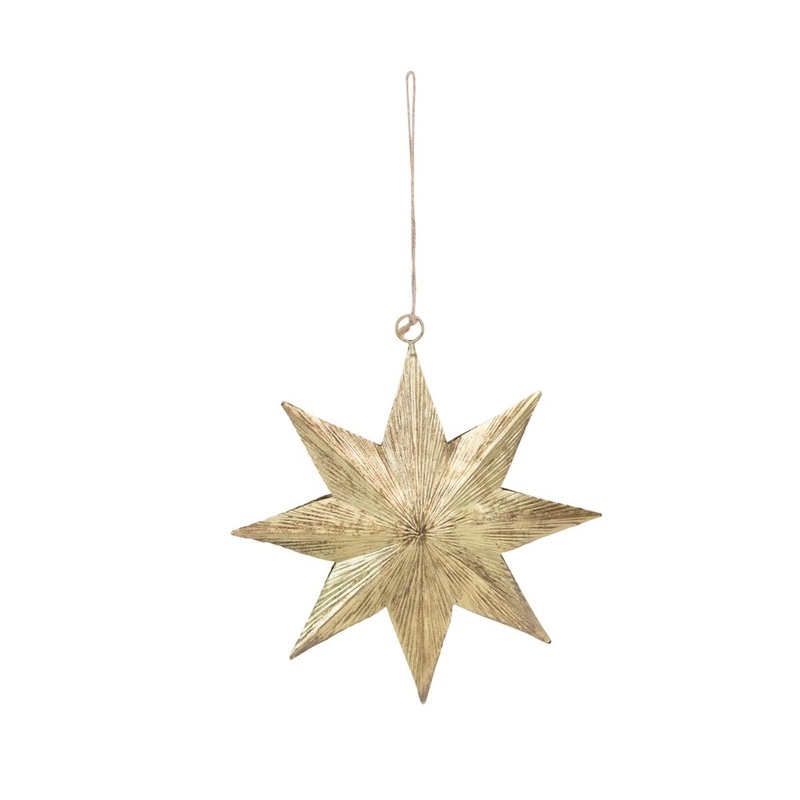 Embossed Metal 6 Two Sided Gold Star