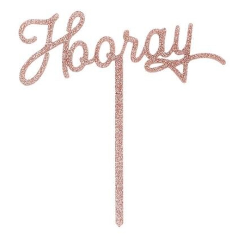 Hooray Acrylic Cake Topper