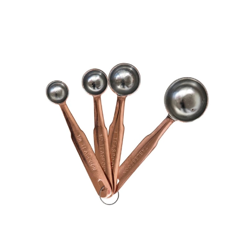 Measuring Spoons w/Copper Finish