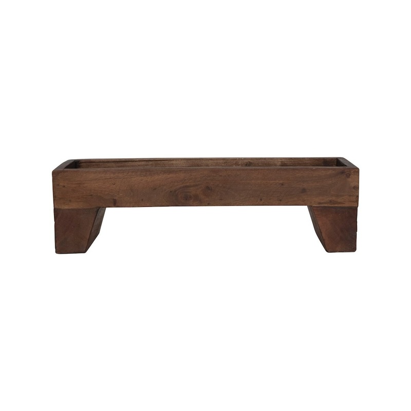 Reclaimed Wood & Metal Candle Holder Tray