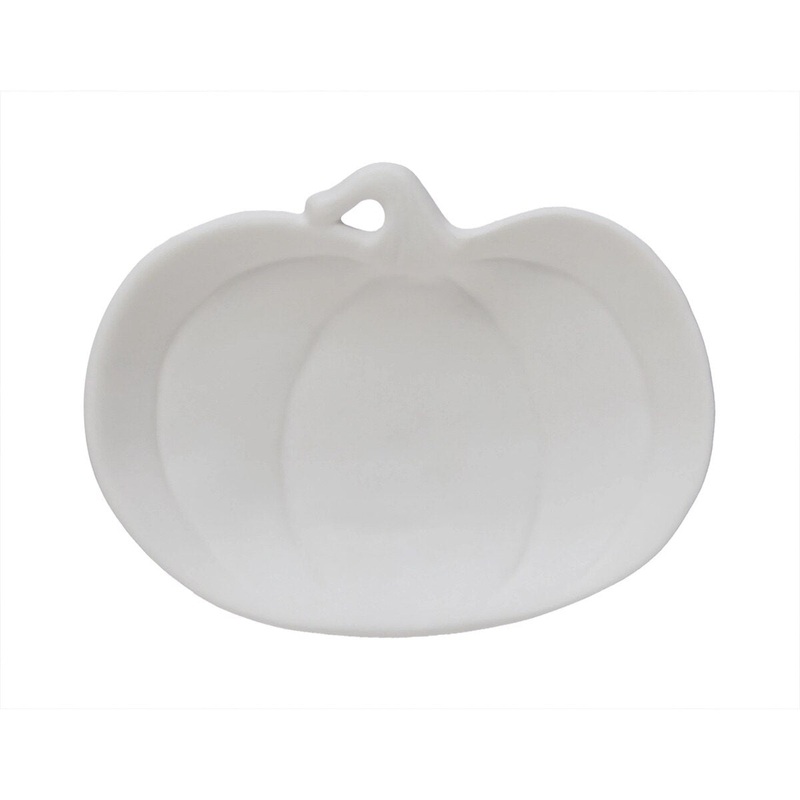 Small Stoneware Pumpkin Shaped Dish – White