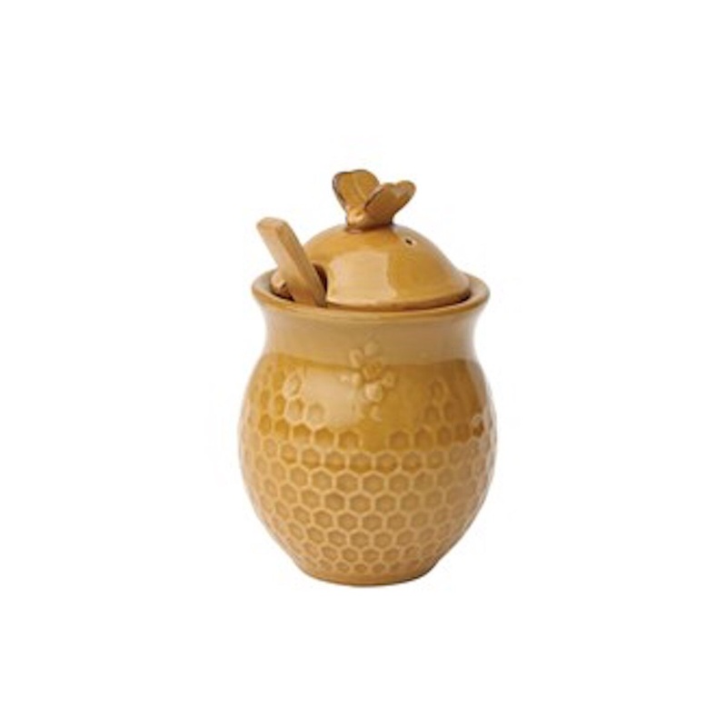 Stoneware 4-1/2 Golden Honey Jar