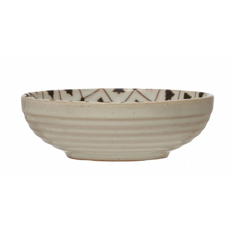 5 Round x 1-1/2H Stoneware Bowl with Tree Pattern