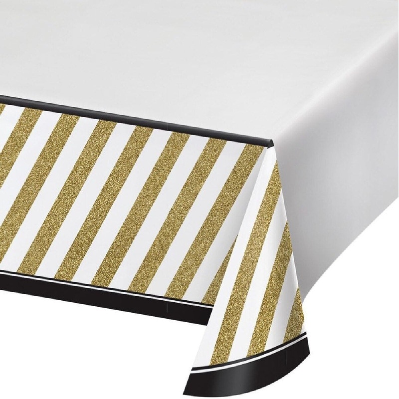54×102 Black/Gold Table Cover