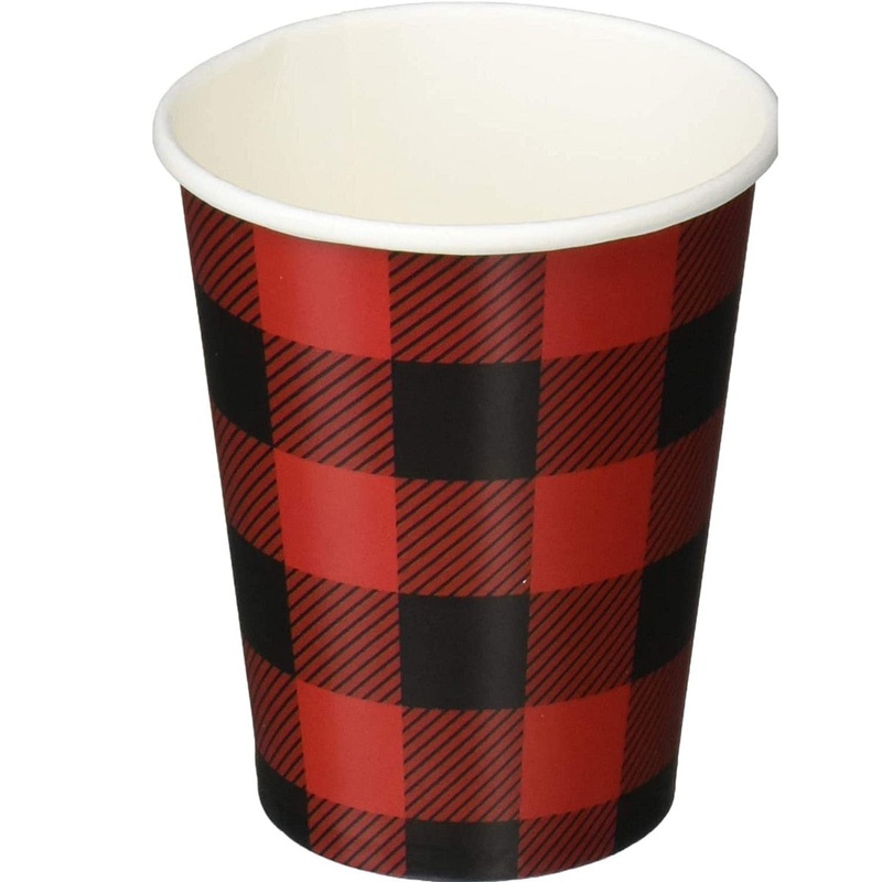 9 Oz Buffalo Plaid Paper cups