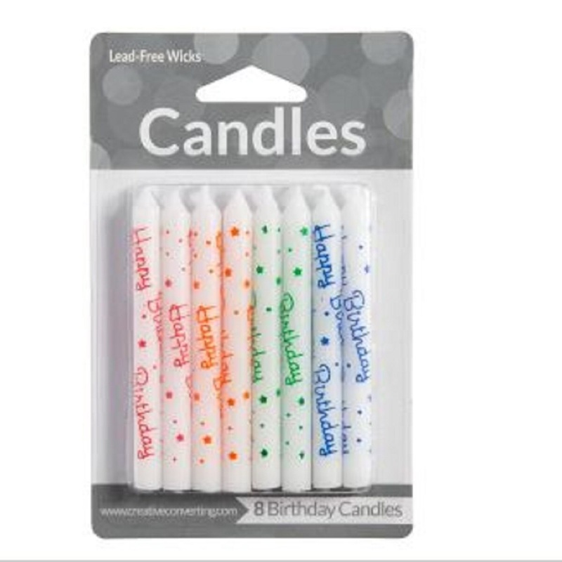 Assorted Color Happy Birthday Spiral Candles