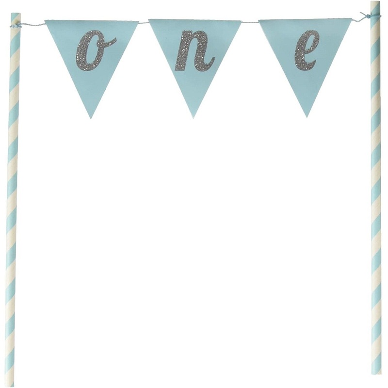 Banner Blue Cake Topper