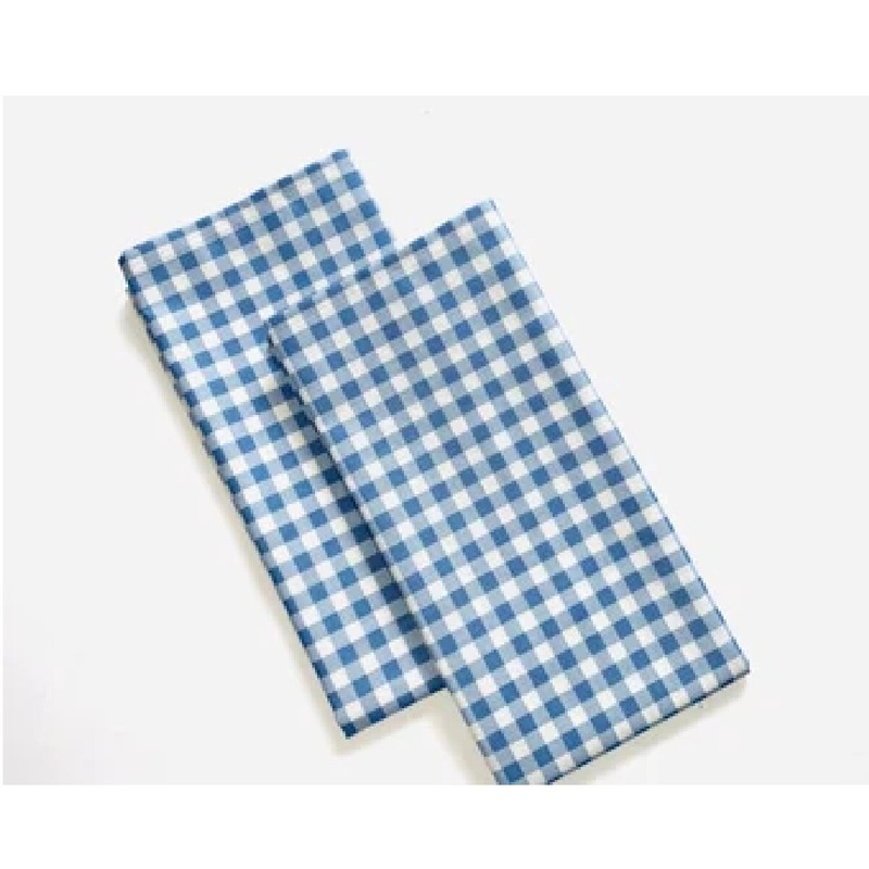 Blue Gingham Beverage Napkins