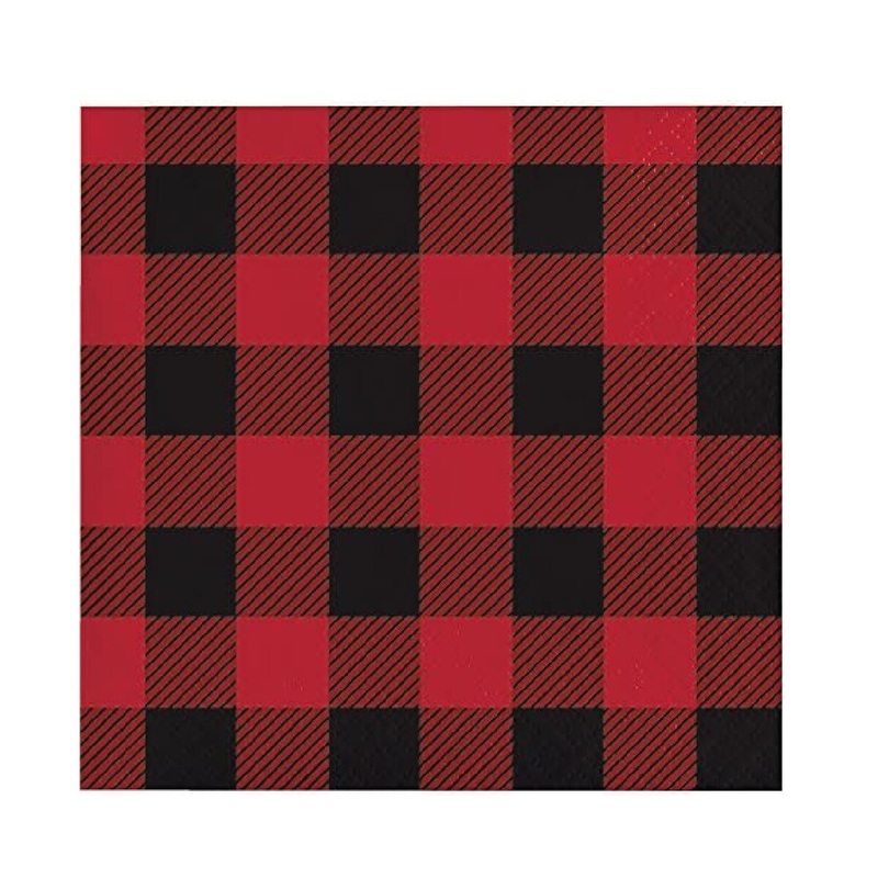 Buffalo Plaid Beverage Napkins