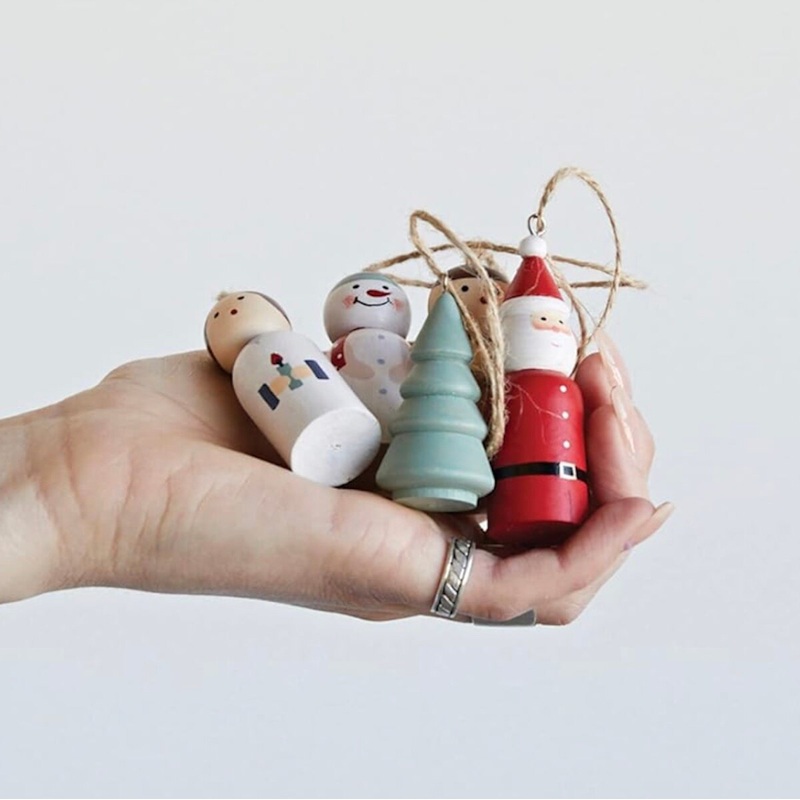 Nordic Wooden Ornament Set – 5 Piece