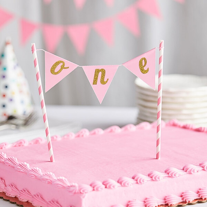 Pink Banner Cake Topper