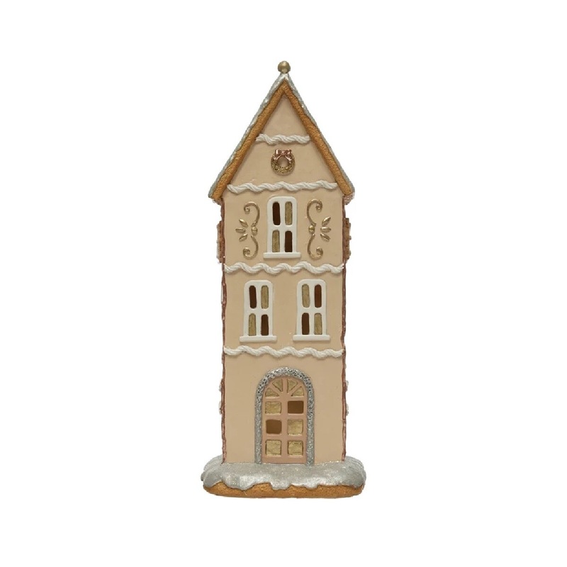 Resin Gingerbread House with LED Light
