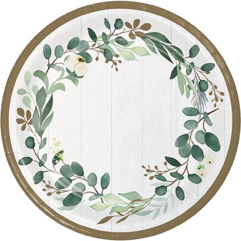 10 Eucalyptus Green Paper Plate