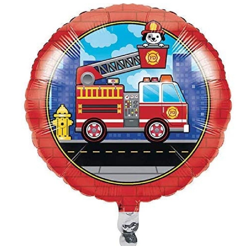 18 Firefighter Red Metallic Balloon