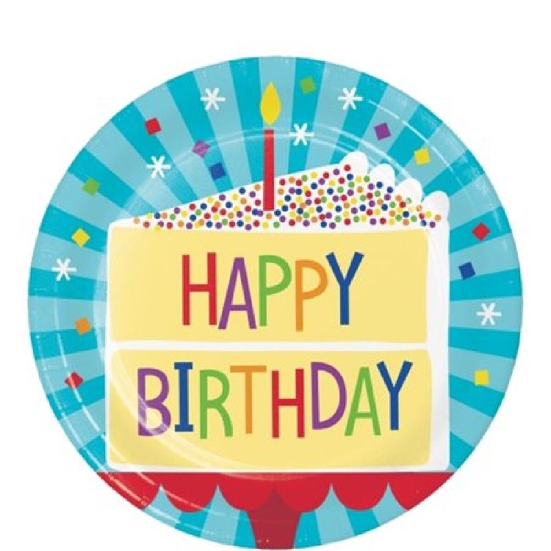 7 Birthday Cake Paper Plate