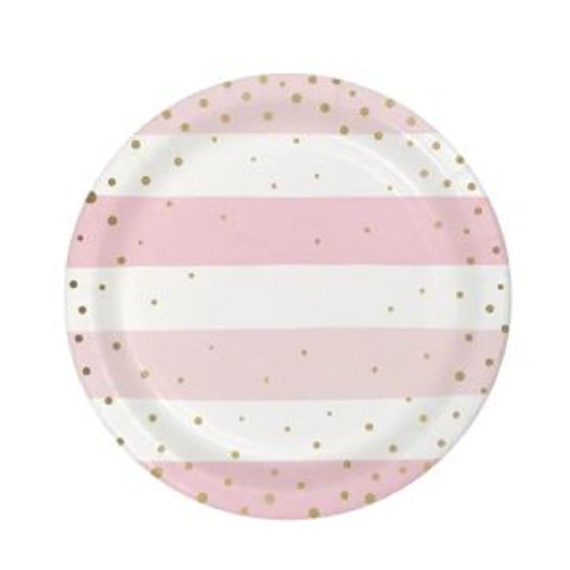 7 Foil Pink Gold Paper Plate