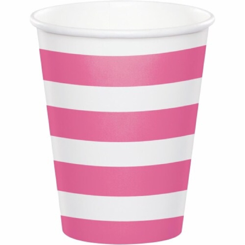 8 Oz Pink Dots & Stripes Treat Cup
