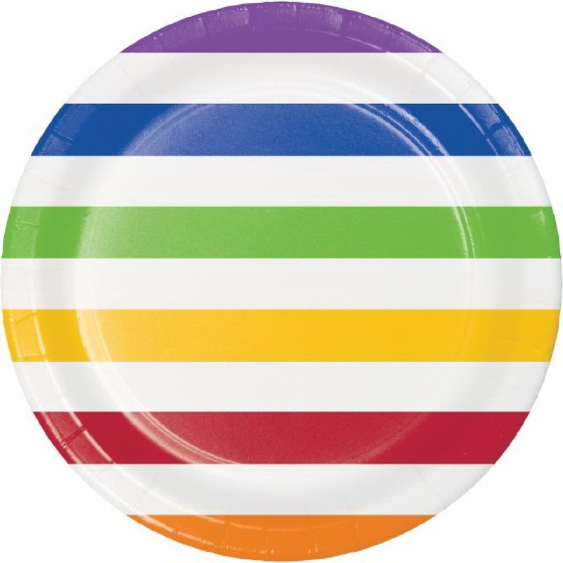 9 Dots & Stripes Paper Plate Multicolor