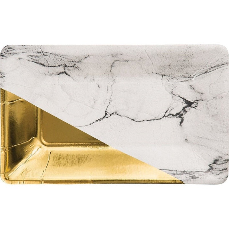 9 Marble Foil Appetizer Plate