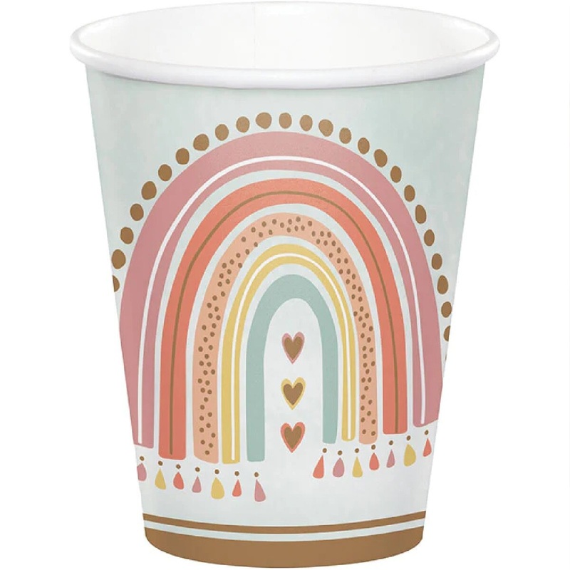 9 oz Boho Rainbow Paper Cup
